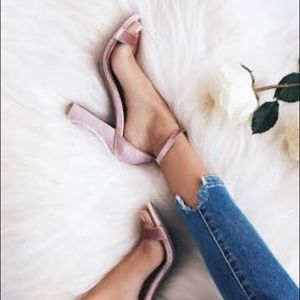 Lulu’s Taylor Mauve Velvet Ankle Strap Heels
